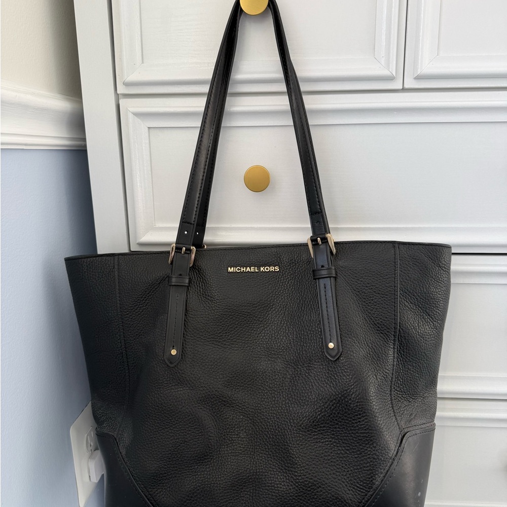 Michael Kors Black Pebbled Leather Tote